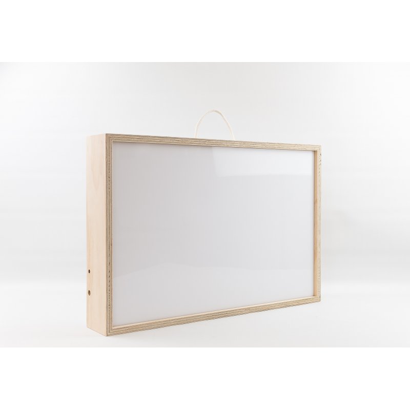 Caja de luz con marco de madera de 60 x 40 x 8 cm
