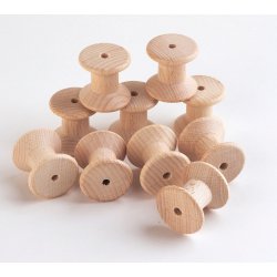 10 rodets naturals de fusta