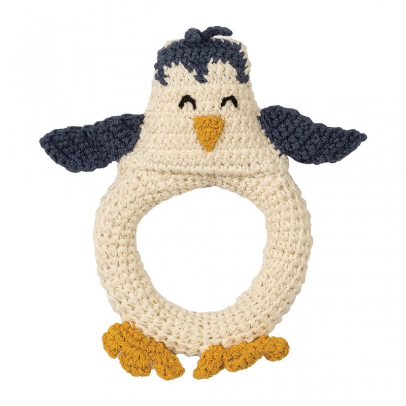 Sonajero amigurumi pinguino de hoppa J3396 Hoppa