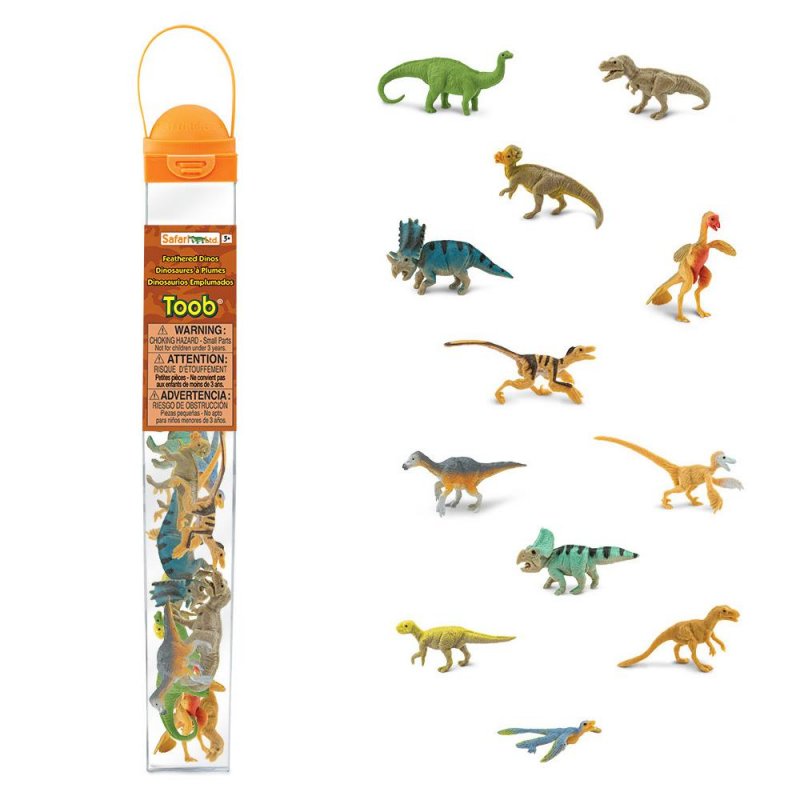 Pack de 12 dinosaurios emplumados de safari