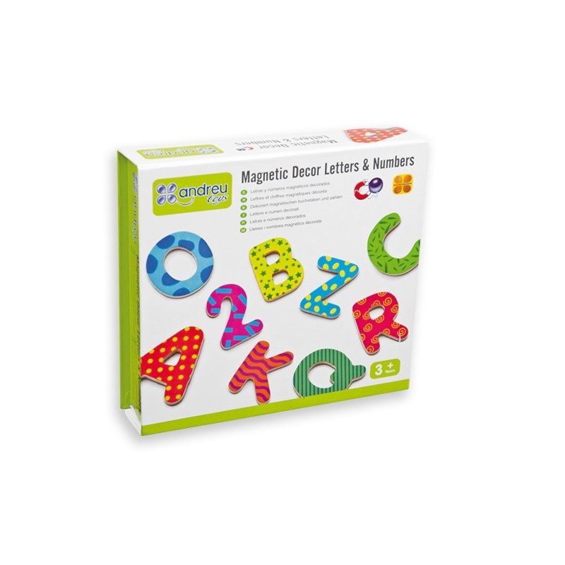Números y letras magnéticas decoradas para niños