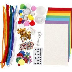 Kit de 243 piezas de arte y manualidades para niños en edad preescolar de 2  a 4 años, juego de 18 manualidades fáciles para niños de 3 a 5 años, juego