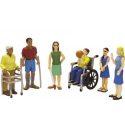 Figuritas de plástico de personas con discapacidad