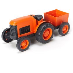 Tractor taronja de joguina de plàstic reciclat J1929 Green Toys 1