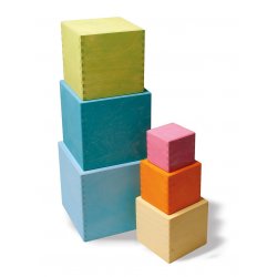 Cubos de madera colores pastel  Ukitu Juguetes - Juguetes de madera  artesanales