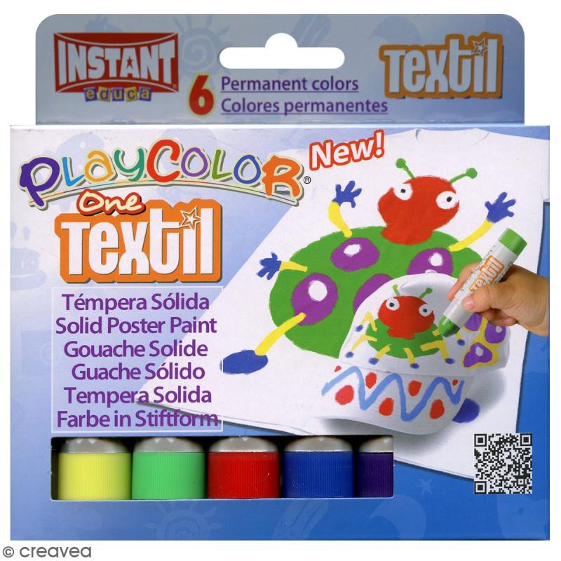 Témpera sólida PlayColor, caja de 6 - Taller de dibujo y pintura