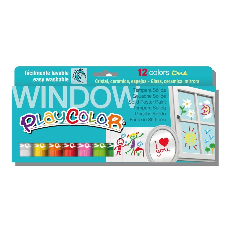 Playcolor Window 12 colores - Témpera solida para niños